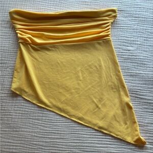 Yellow Asymmetrical Crop Top